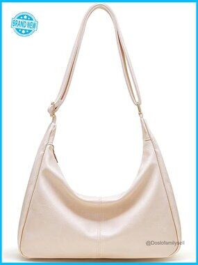 Retro Vegan Leather Slouchy Hobo Bag Shoulder Crossbody Large Tote Purse